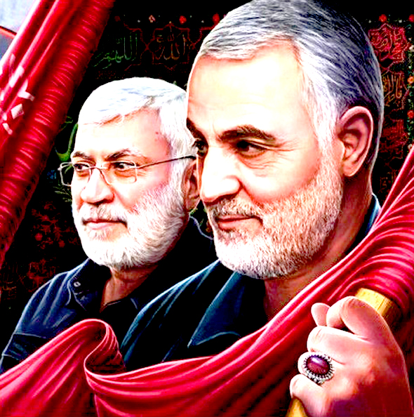 تصویر شهید ابومهدی المهندس و شهید قاسم سلیمانی