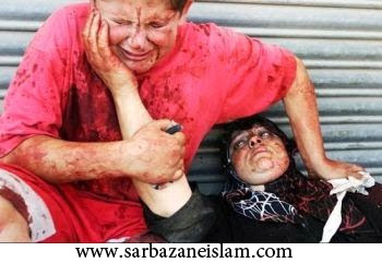 وداع کودک فلسطینی با مادرش